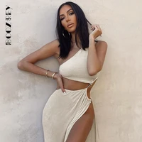 sexy personality fashion hollow bodycon dress spring and autumn elegant oblique shoulder new dresses for women party