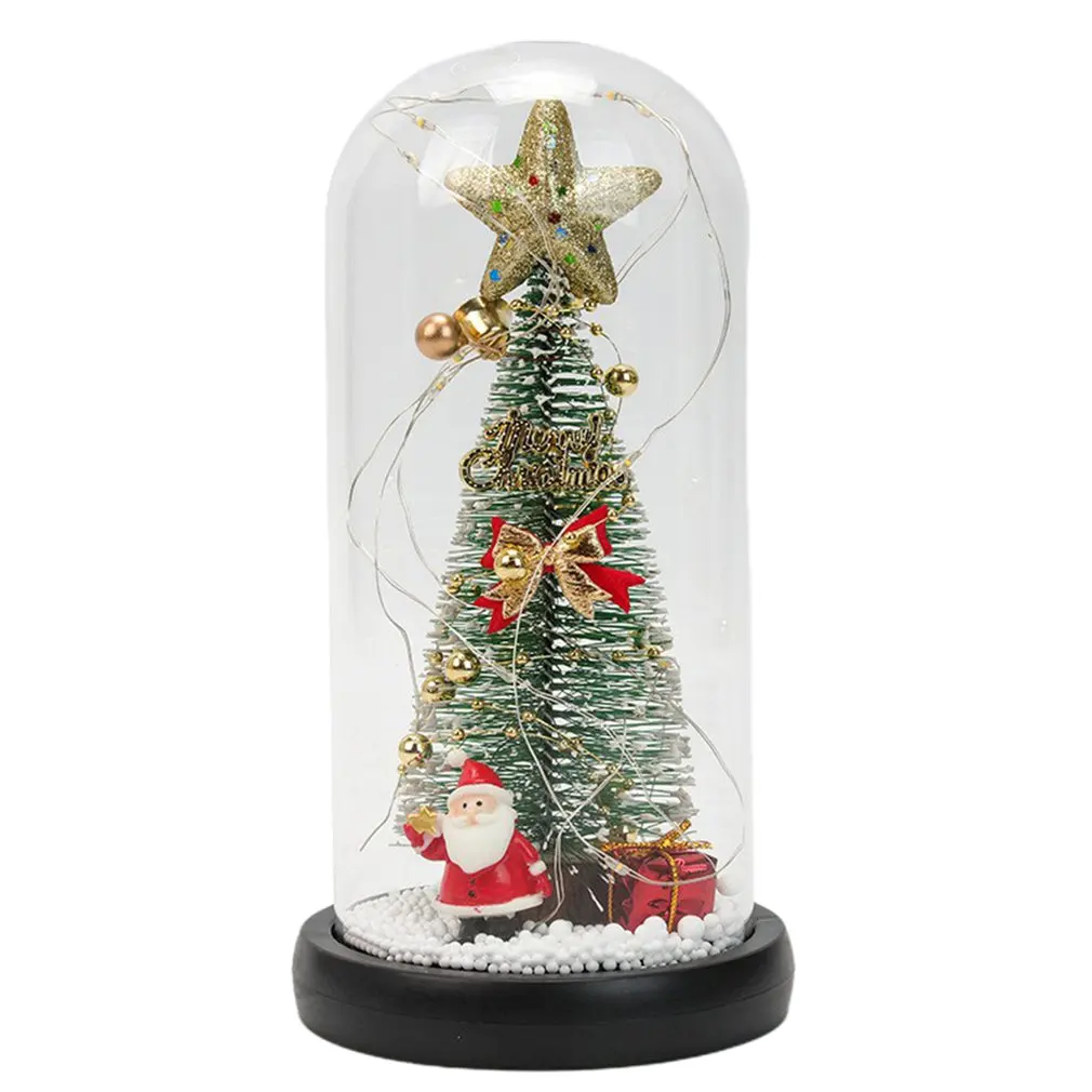 

Стеклянная крышка для рождественской елки, светодиодный светильник, хрустальный шар, рождественский подарок, стеклянная крышка