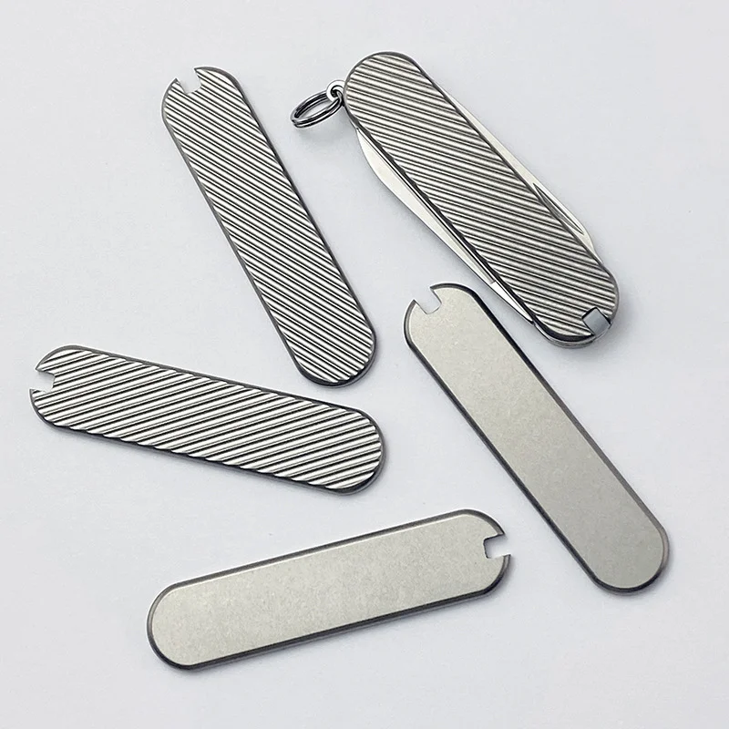 

1 Pair Titanium Alloy Folding Knife Handle Scales Grip Patch for 58MM Victorinox Swiss Army Knives Shank DIY Make Accessories