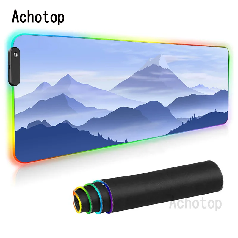 

Minimalist Landscape Mountain Mouse Pad RGB My Favorite Gamer Speed Mice Retail Large Rubber LED Mousepad Gamer 900x400 Mouspad