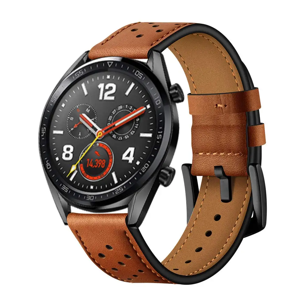 Ремешок кожаный для Huawei Watch GT/Huawei 2 Classic/ Honor Magic сменный спортивный браслет