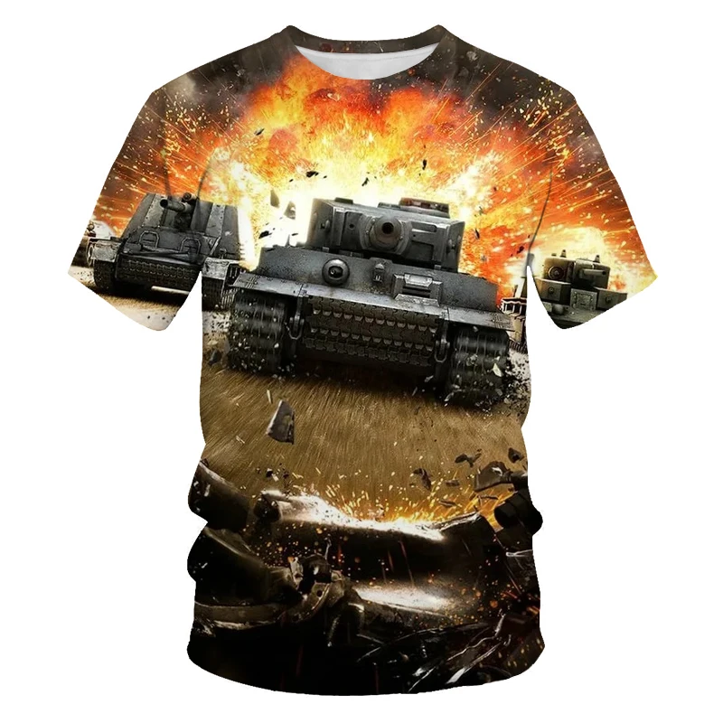 

2021 new funny the Game World of Tanks printed t-shirt men's short sleeve o neck fashion summer T-shirt 2