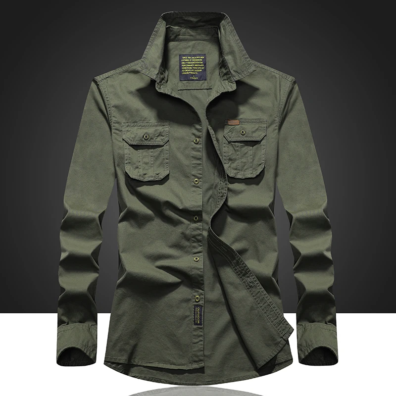 Военная армейская Мужская рубашка весна осень 2020 Спортивная Хлопковая мужская с
