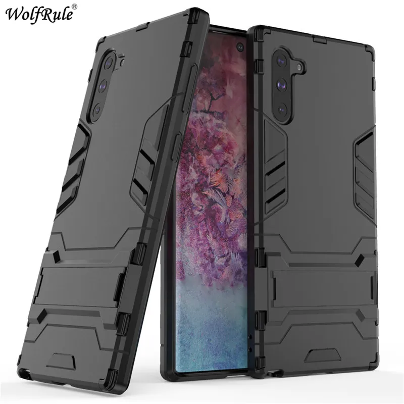 

For Samsung Galaxy Note 10 Plus Case Bumper TPU & PC Holder Phone Case For Samsung Galaxy Note 10 Pro Note10+ Cover N975 6.8''