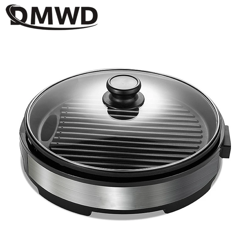 DMWD 220 В многофункциональный электрический гриль для барбекю Бездымная сковорода