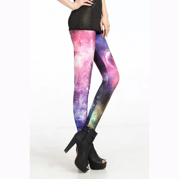 Леггинсы женские с принтом в виде Галактики высокой талией | Женская одежда