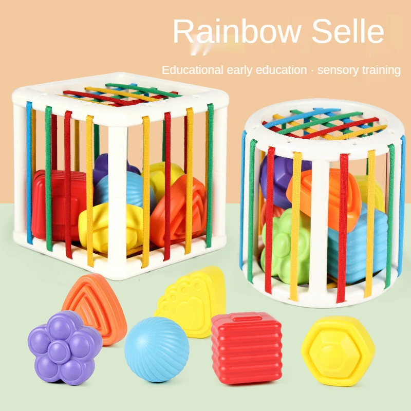 

Rainbow Secele Square and Round Children Gift Kids Games Montessori 2021 Fun Educational Early Learning Puzzle Toys