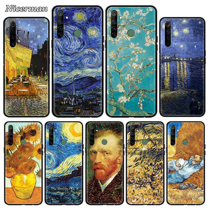 

Sky Van Gogh Soft Case For Realme 6 6i 5 5i Pro X2 X3 XT C3 C3i C11 X50 5G 6S Narzo 10 Black Tpu Capa Phone Cover Art Fundas Bag