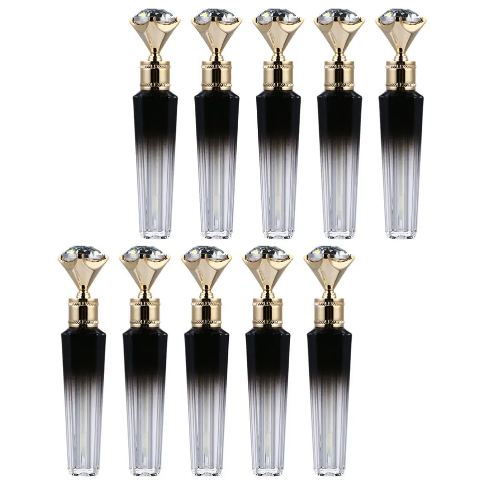 

10pcs Empty Lip Gloss Tube Diamond Design Wand Tubes Refillable Lip Gloss Bottle