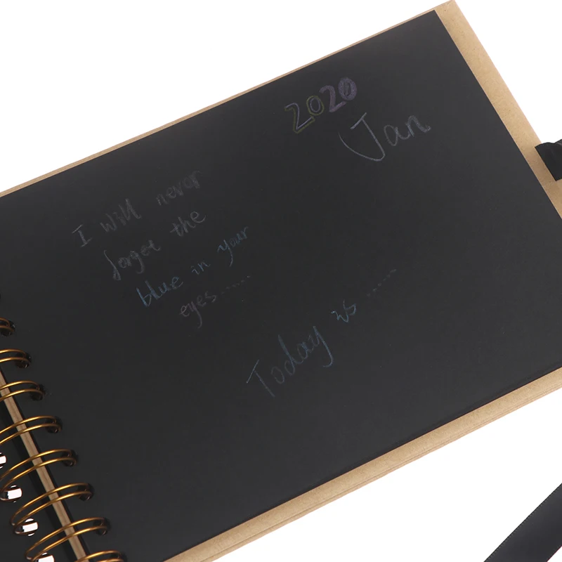 Альбом для фотографий 80 /100 черных страниц книги с памятью А4/А6 Крафтовая бумага