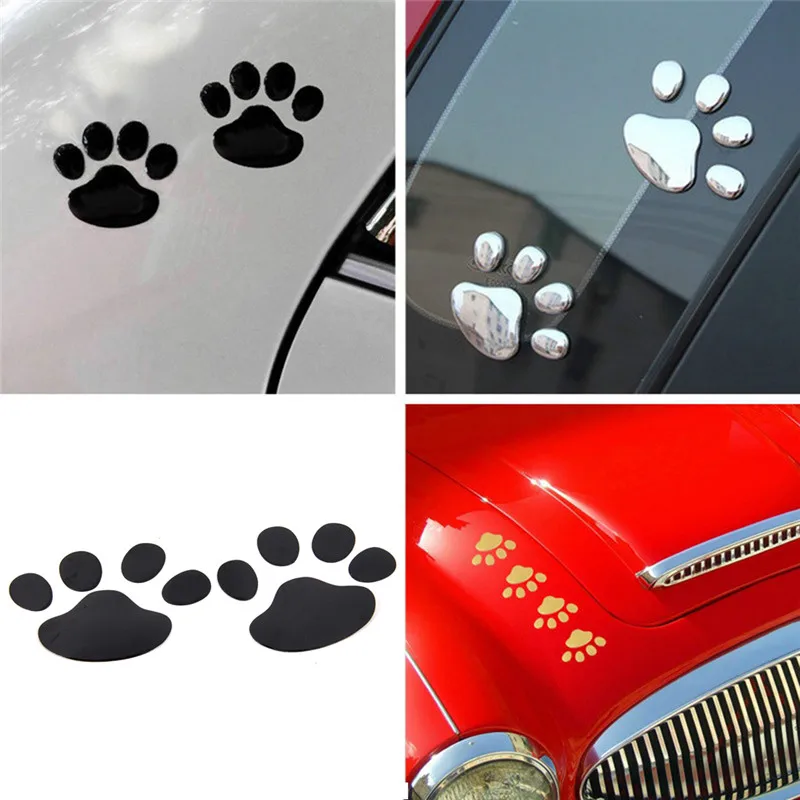 

2pcs 3D Dog Paw Footprint Car Sticker Decal Footprint Sticker Motorcycle Decor Colorful