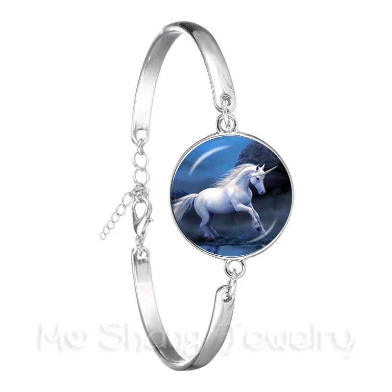 Vintage Horse Image Unicorn Charms Infinite Wrap Chain Bracelet Silver Plated Bangle For Women Men Best Gift | Украшения и
