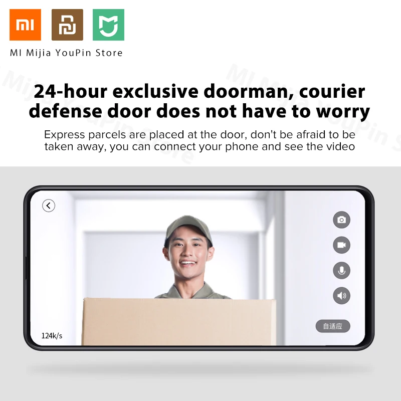 Xiaomi Mijia дверной звонок AI распознавание лица движение 720P ИК двухстороннее аудио