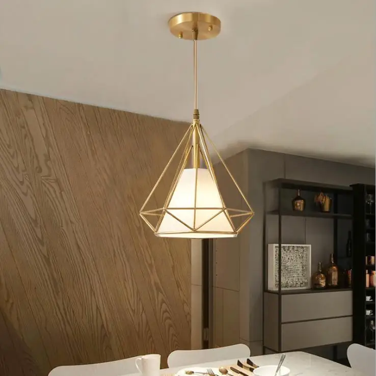 Все медные творческий ресторан светильник проход маленькая люстра одна