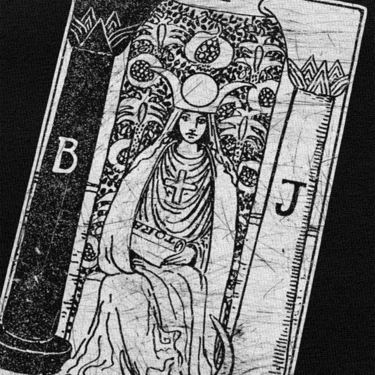 Футболка мужская из чистого хлопка с коротким рукавом и надписью The High Priestess Tarot Card