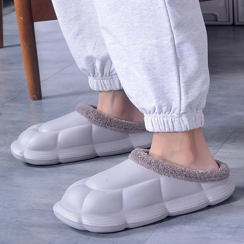 

Off-Bound Winter Men Women Slippers Waterproof Warm Furry Slippers Indoor Home Cotton Shoes Fur Slides Casual Plush Snow Shoes