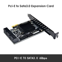 pci e to 8 ports sata3 0 expansion card pci express x1 6gbps converter adapter for 88se9215 hard disk add on card for winxp