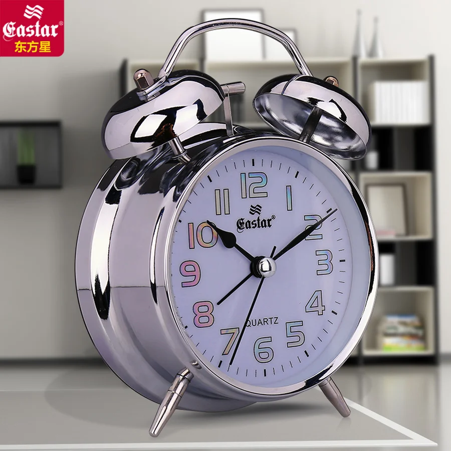 Будильник круглый громкий прикроватный Ретро светящийся будильник винтажный