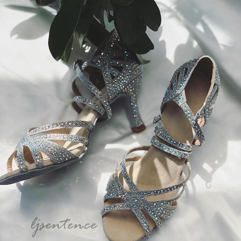 Туфли женские атласные для латиноамериканских танцев 10 см | Спорт и развлечения