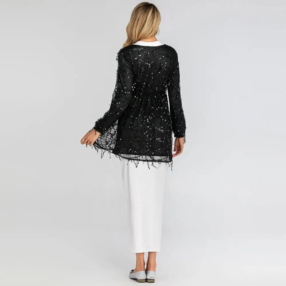 Женская блузка с длинными рукавами и кисточками мусульманская Арабская туника в