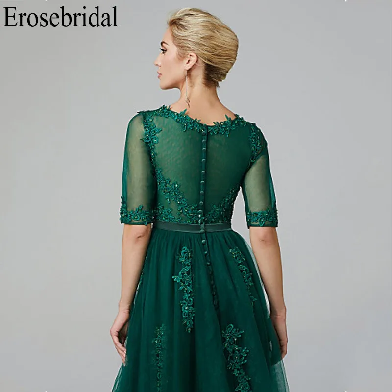 Erosebridal короткое вечернее платье элегантное Деловое платье вечерние платья для женщин отделанное бисером блестящее с Seuqined Половина рукава