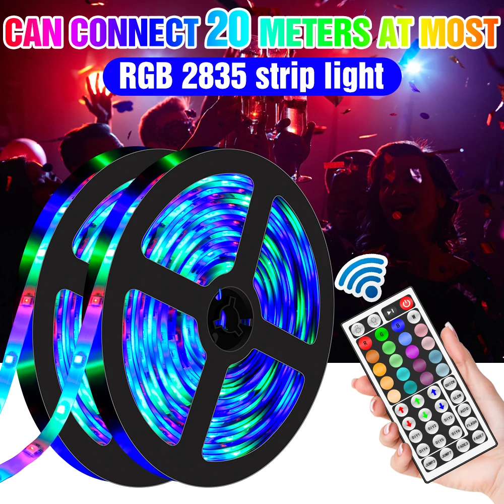 

RGB LED Strip Light 12V Ribbon LED Lamp RGBW Diode Tape 5M 10M 15M 20M TV BackLight LED Bedroom Wall Decoration Lighting 2835SMD