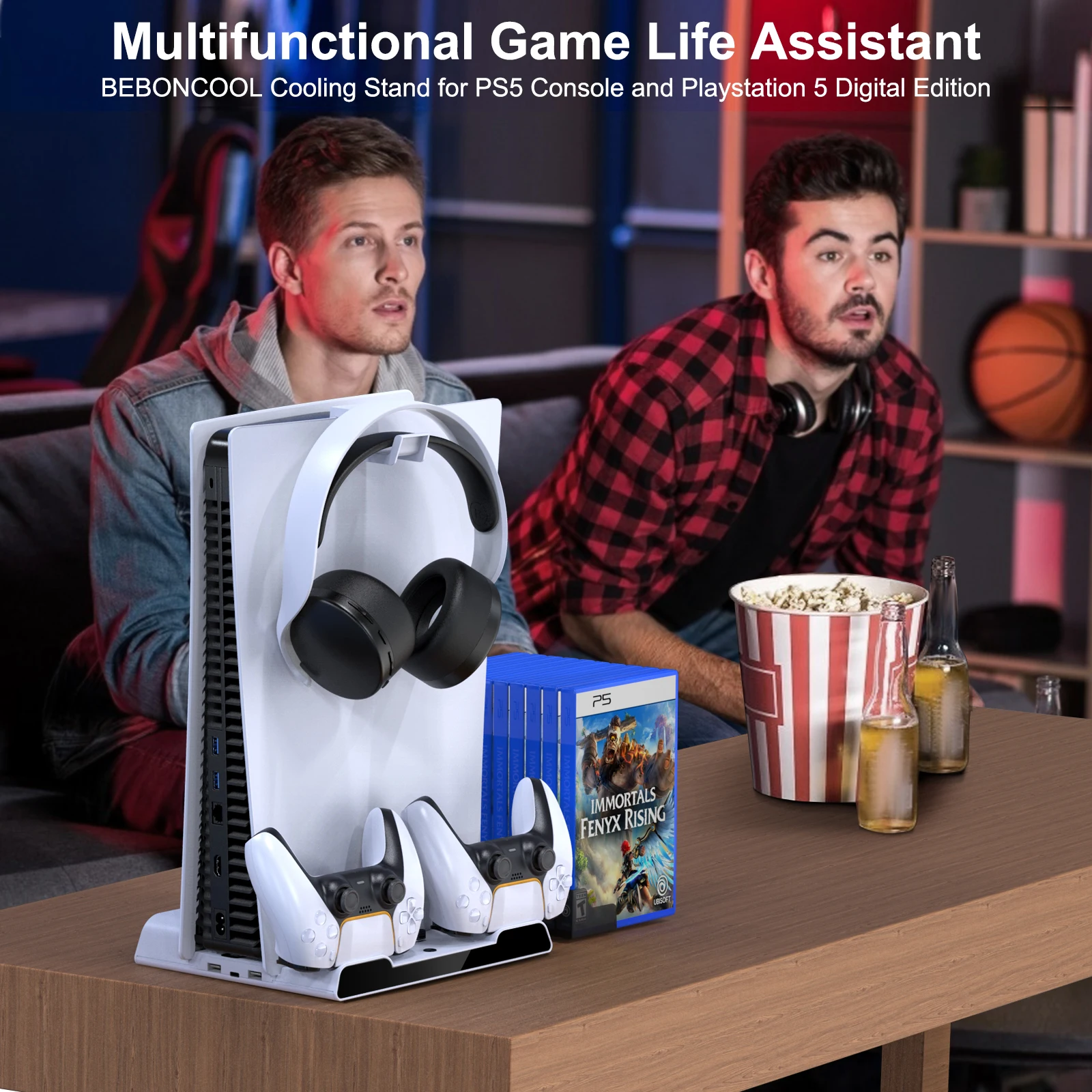 for ps5 console charger cooling vertical stand with 2 cooling fans fast charging station for sony playstation 5 discdigital free global shipping