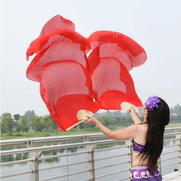 Профессионал Покрасил 100% чистого натурального шелка веер для женщин танец