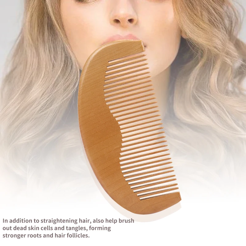 Экологичная деревянная расческа для волос с фирменным логотипом, портативный карманный размер