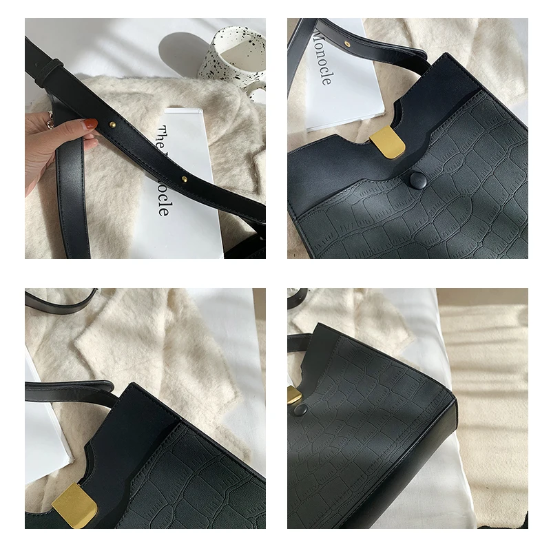 

Large Capacity PU Leather Shoulder Shopper Bag for Women 2020 Fashion Solid Color Tote Bag Luxury Handbags Women Bags Designer