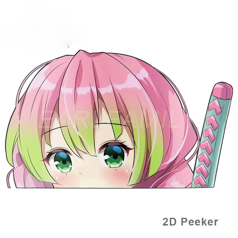 

13cm x 8cm for Demon Slayer Peek Anime Big Head Vinyl Cartoon Car Sticker JDM Window Trunk Decal