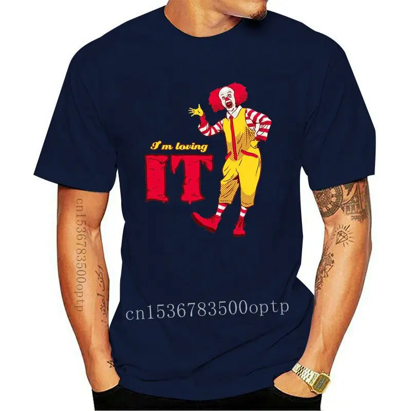 I'm Loving it RU T Shirt Stephen King's Horror Movie Clown Cotton Shirts Adult O-Neck Short Sleeve Tees Comfort Man |