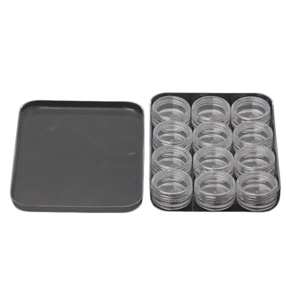 12 слотов прозрачный пластиковый пустой чехол для украшения ногтей коробка