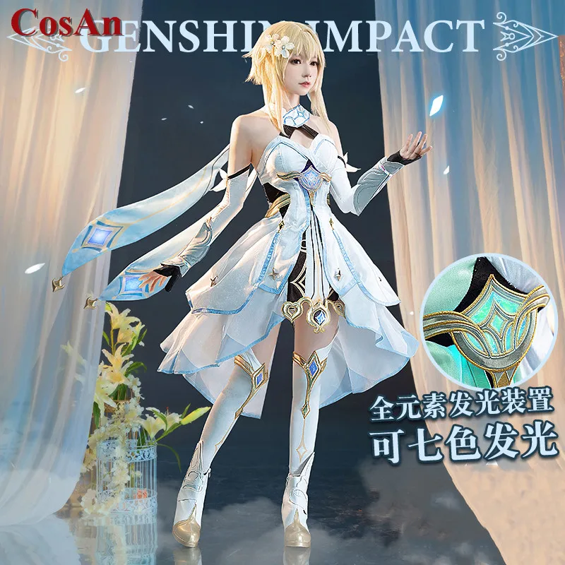 

[In Stock] CosAn Hot Game Genshin Impact Lumine Cosplay Costume Fashion Traveller Combat Uniform Suits Female Role Play Clothing