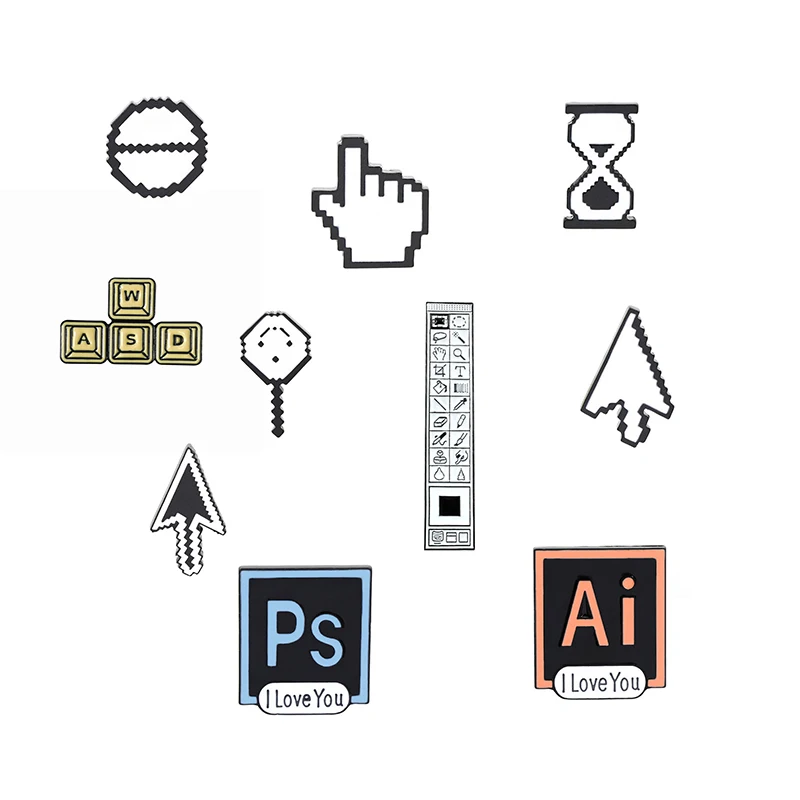 Персональная компьютерная мышь значок стрелка Шпилька Модные ювелирные