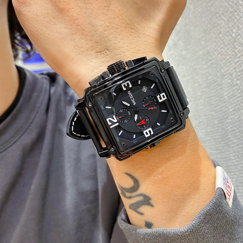 Наручные часы MEGIR кварцевые с хронографом мужские армейские военные креативные