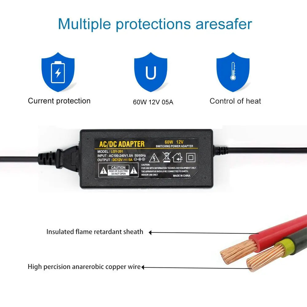 Регулируемый источник питания 12 В постоянного тока 5 А универсальный дисплей