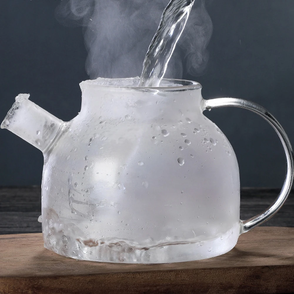 1L/1.6L Стекло Чай горшок термостойкие расписанный цветами чайник воды из твердого