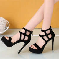 12cm high heels sexy platform sandals black shoes for women with a heel sandals womens high heel sandals women heel party shoes