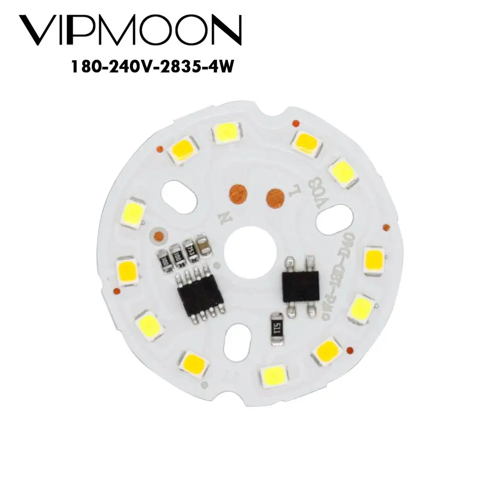 

10Pcs Led Bulb Lamp Smd Plate Round Module Light Source Plate 4W For Lamp Light White / Warm White 220V