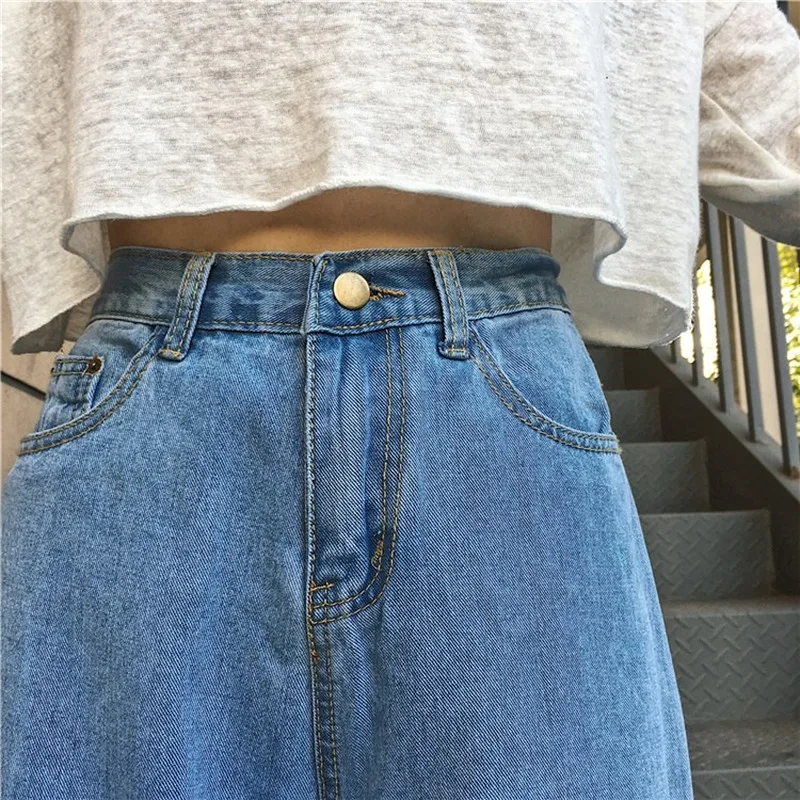 

Jeans Women Ladies High Waisted Streetwear Denim Pants Leisure Daily Solid Loose Harajuku Streetwear Hip Hop Students Retro 2020