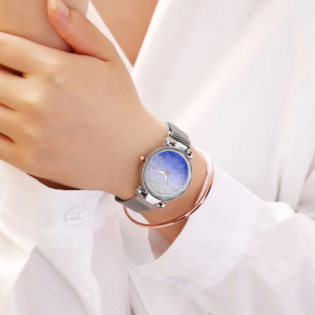 Vansvar роскошные женские часы браслет кристалл серебряный из нержавеющей стали с