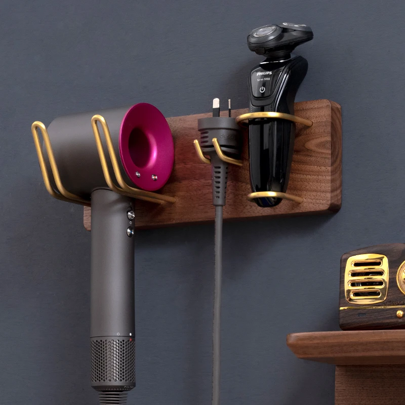 Твердая деревянная стойка для волос зубная щетка Настенная Ванная комната