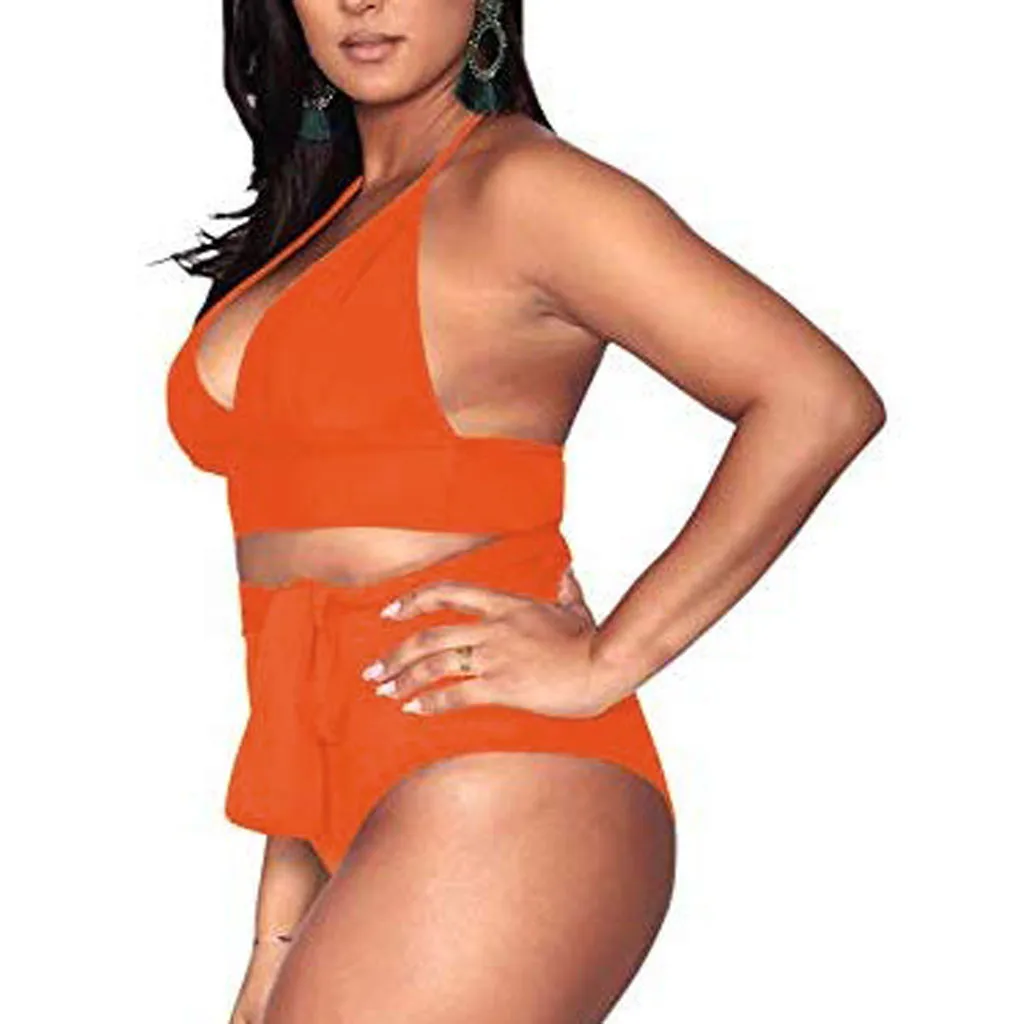 Plus Size Woman Bikini Sexy Swimwear 2020 Beachwear Black folk-custom Fashion Two-Piece Women's Biquini Push Up Swimsuit 4XL | Женская