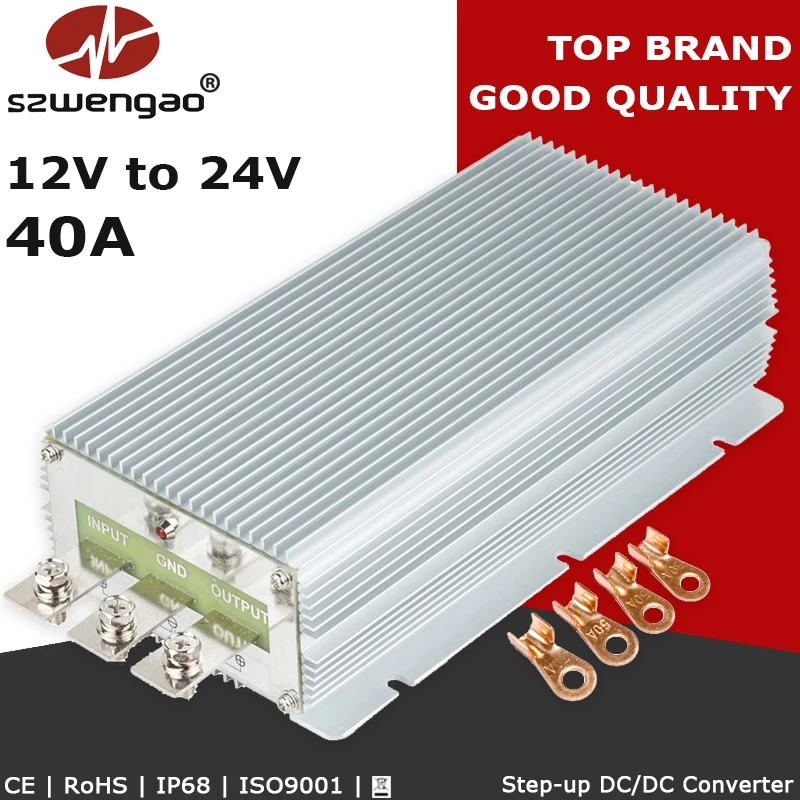 Szwengao высокой эффективности 12V-24V 40A 960W DC-DC повышающий преобразователь постоянного