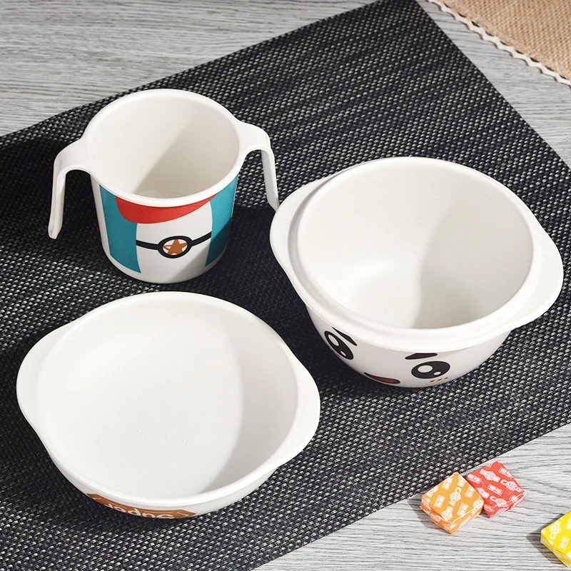 2 стиля бамбуковое волокно креативная мультяшная посуда комплект из 3 предметов
