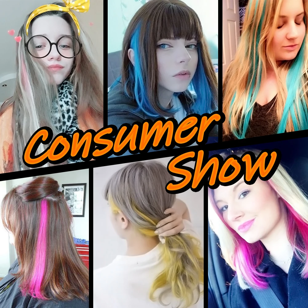 Синтетические прямые радужные удлинители волос на зажиме Длинные Детские