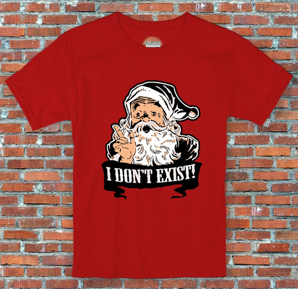 Я не существую Санта Клаус рождественские праздники забавная футболка S 2Xl
