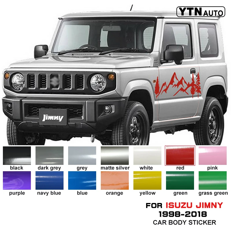 

Автомобильная наклейка, подходит для ISUZU JIMNY 1998-2015 2016 2017 2018 2019 Снежная гора и лесной боковой части