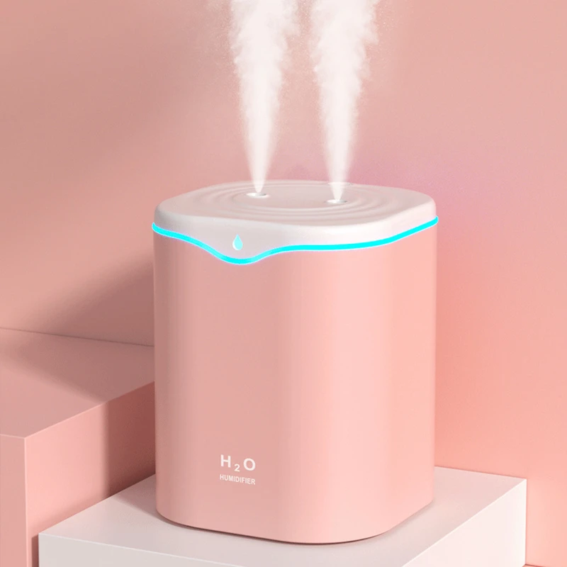 2000ml air humidifier usb aroma diffuser with led lamp household dual nozzle sprayer ultrasonic essential oil diffuser free global shipping